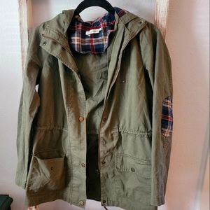 Blu Pepper Green Utility Zipper Jacket Size Small